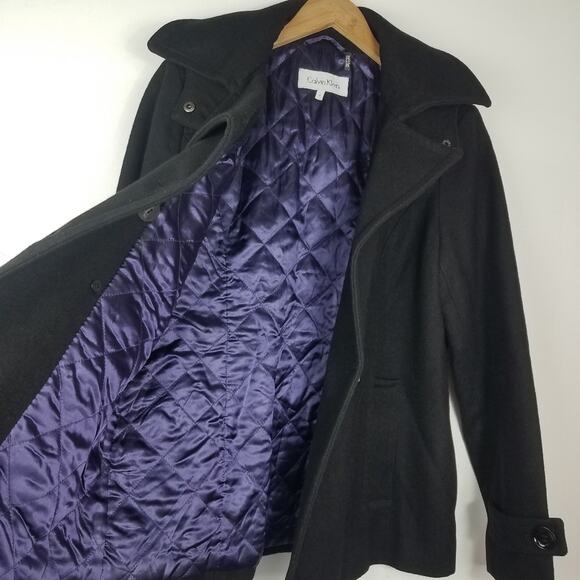 Calvin Klein | Black Jacket with Hood Double Breasted - Picture 9 of 9